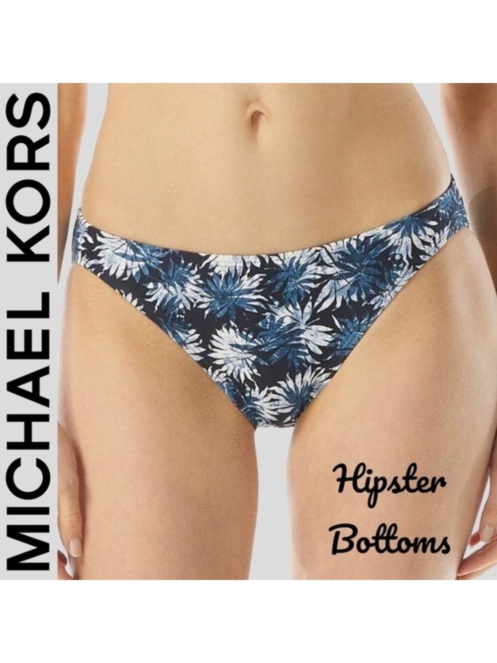 NWT MICHAEL KORS Palm Mix Classic Moderate Cover Swim/Bikini Bottoms/Md
